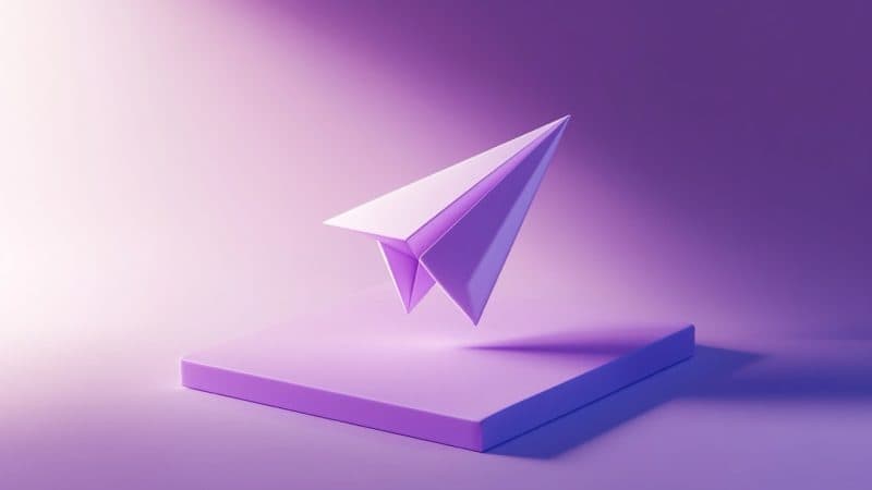 Une icône d'avion en papier représentant les signaux Telegram