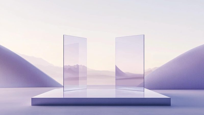https://s.mj.run/-XYngR985QU https://s.mj.run/TCDqbsoxyRk https://s.mj.run/s6uCBc8OFkw https://s.mj.run/BFNBZzvZuEQ https://s.mj.run/KKGllhd2iCQ A minimalist, elegant scene of two mirrored market structures connected by a translucent tunnel of flowing data, where pulses of light shift from one side to the other, symbolizing arbitrage opportunities, captured in soft natural light. The composition features clean lines, delicate shadows, and a serene, contemplative mood. The overall aesthetic is modern and minimalistic, with smooth textures and balanced lighting. Reimagine this setting using a dominant color palette of soft violet and lavender tones include the hex color #9d5bf1 subtly in the lighting, materials, or ambient glow. High detail, volumetric light, studio photography look, ultra-realistic render, 3D depth. --ar 3:2 --v 6.1 Job ID: f23f88a3-c59f-4dd9-88d9-a7a16eb7d750