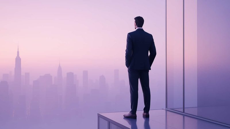 Une scène minimaliste et élégante d'une prop firm
