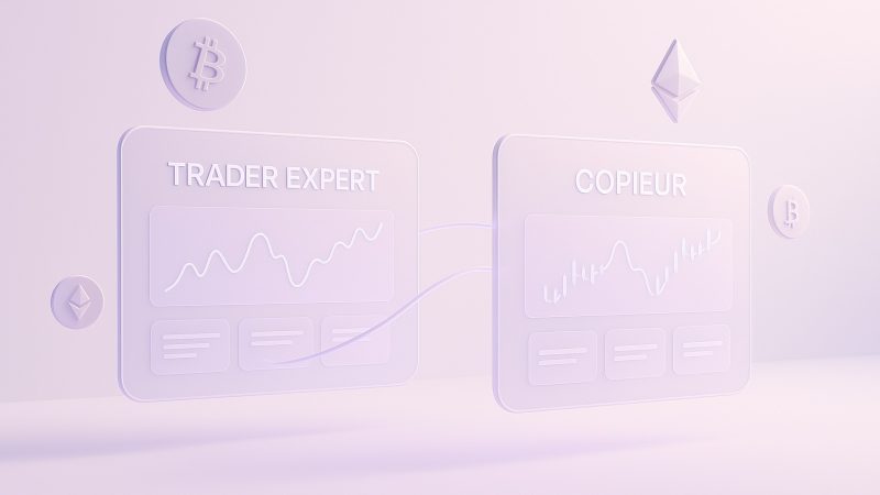 copy-trading-crypto une image de copy trading copiant une stratégie crypto