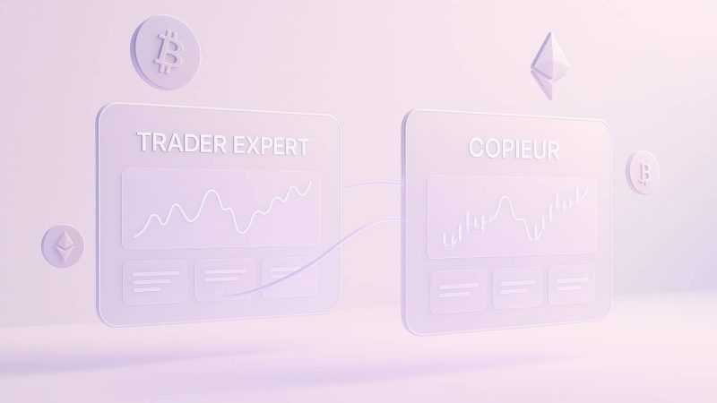 une image de copy trading copiant une stratégie crypto
